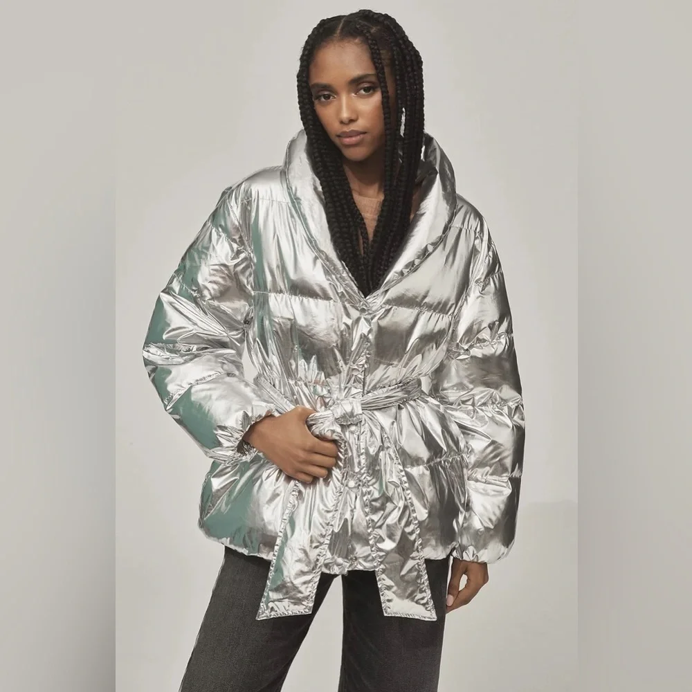 Endless Rose Metallic Puffer Coat Size S New Without Tags Size S